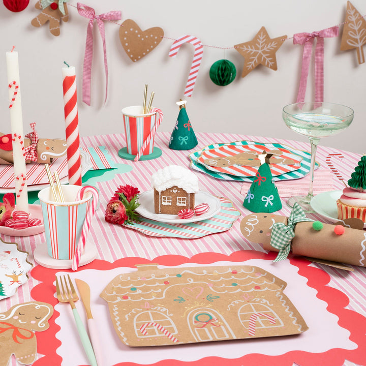 Festive Stripe Christmas Party Cups x 8 | Meri Meri Christmas Table party cups Festive Stripe Christmas Party Cups x 8