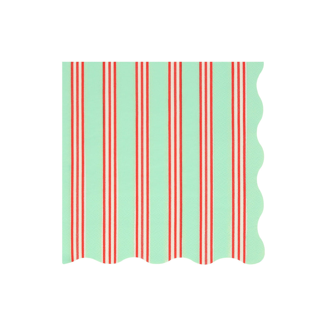 Festive Stripe Large Christmas Party Napkins x 16 | Meri Meri Christmas Table party napkins Festive Stripe Large Christmas Party Napkins x 16
