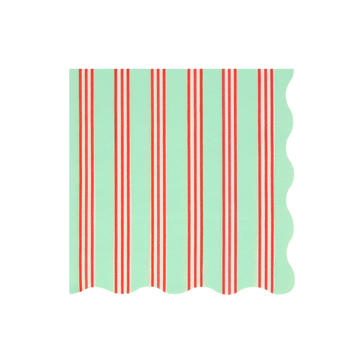 Festive Stripe Large Christmas Party Napkins x 16 | Meri Meri Christmas Table party napkins Festive Stripe Large Christmas Party Napkins x 16