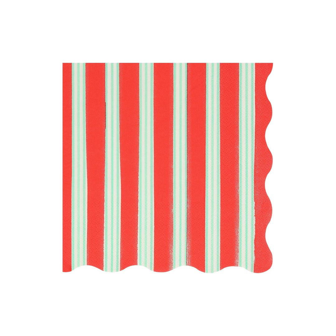 Festive Stripe Large Christmas Party Napkins x 16 | Meri Meri Christmas Table party napkins Festive Stripe Large Christmas Party Napkins x 16