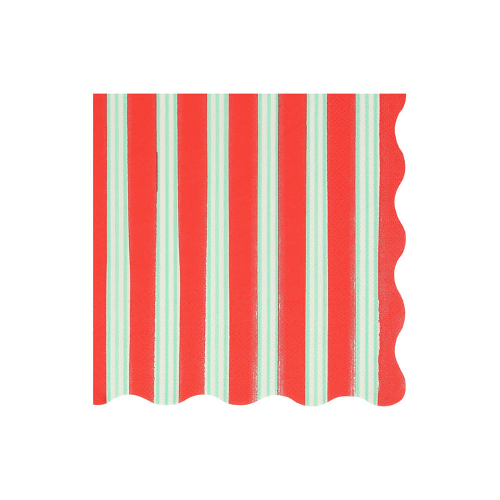 Festive Stripe Large Christmas Party Napkins x 16 | Meri Meri Christmas Table party napkins Festive Stripe Large Christmas Party Napkins x 16
