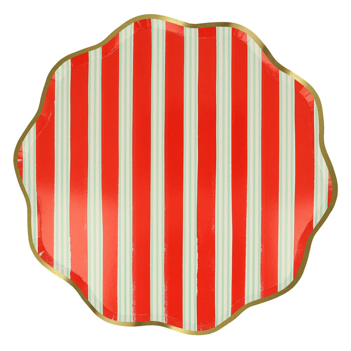 Festive Stripe Large Christmas Party Plates x 8 | Meri Meri Christmas Table party plates Festive Stripe Large Christmas Party Plates x 8