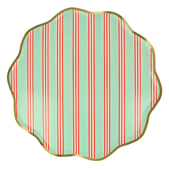 Festive Stripe Large Christmas Party Plates x 8 | Meri Meri Christmas Table party plates Festive Stripe Large Christmas Party Plates x 8