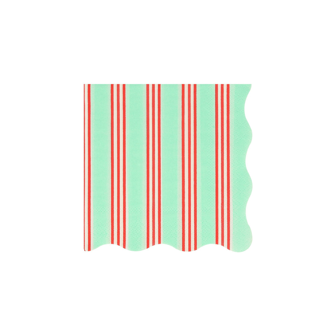 Festive Stripe Small Christmas Party Napkins x 16 | Meri Meri Christmas Table party napkins Festive Stripe Small Christmas Party Napkins x 16
