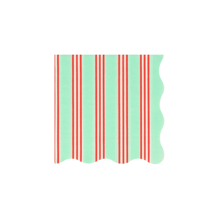Festive Stripe Small Christmas Party Napkins x 16 | Meri Meri Christmas Table party napkins Festive Stripe Small Christmas Party Napkins x 16