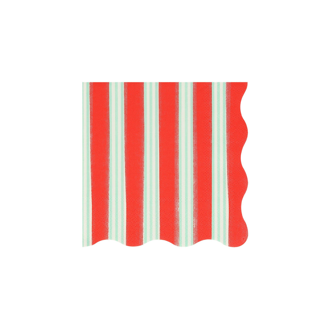 Festive Stripe Small Christmas Party Napkins x 16 | Meri Meri Christmas Table party napkins Festive Stripe Small Christmas Party Napkins x 16