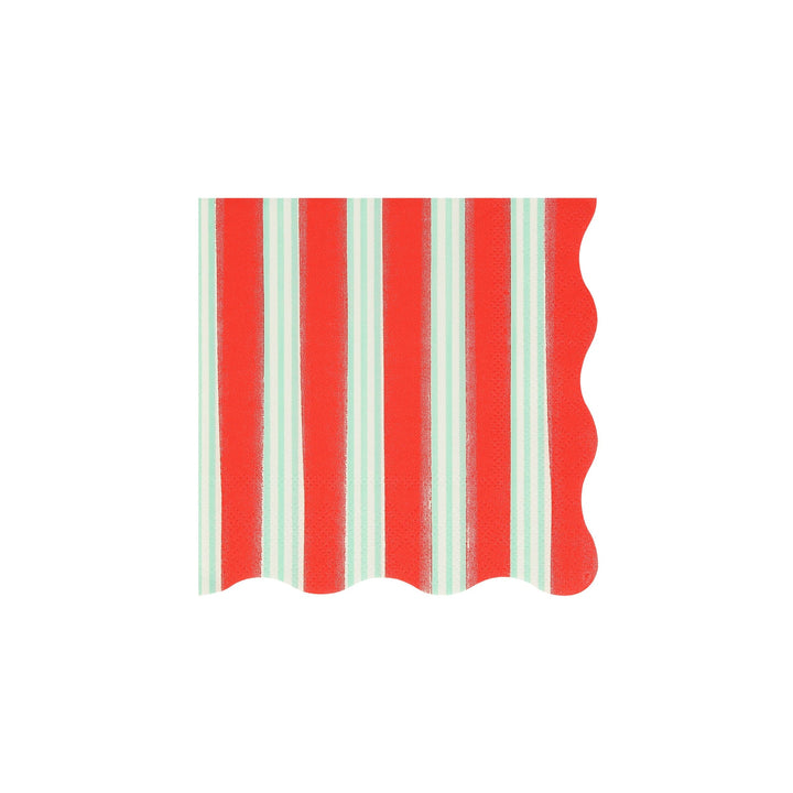 Festive Stripe Small Christmas Party Napkins x 16 | Meri Meri Christmas Table party napkins Festive Stripe Small Christmas Party Napkins x 16
