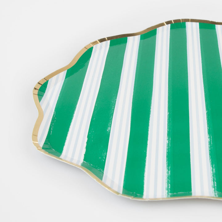 Festive Stripe Small Christmas Party Plates x 8 | Meri Meri Christmas Table party plates Festive Stripe Small Christmas Party Plates x 8