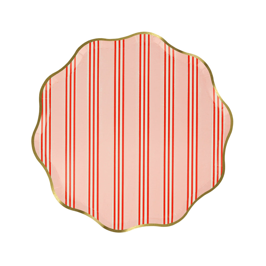 Festive Stripe Small Christmas Party Plates x 8 | Meri Meri Christmas Table party plates Festive Stripe Small Christmas Party Plates x 8