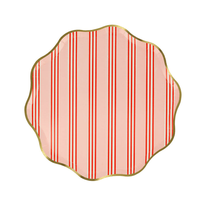Festive Stripe Small Christmas Party Plates x 8 | Meri Meri Christmas Table party plates Festive Stripe Small Christmas Party Plates x 8