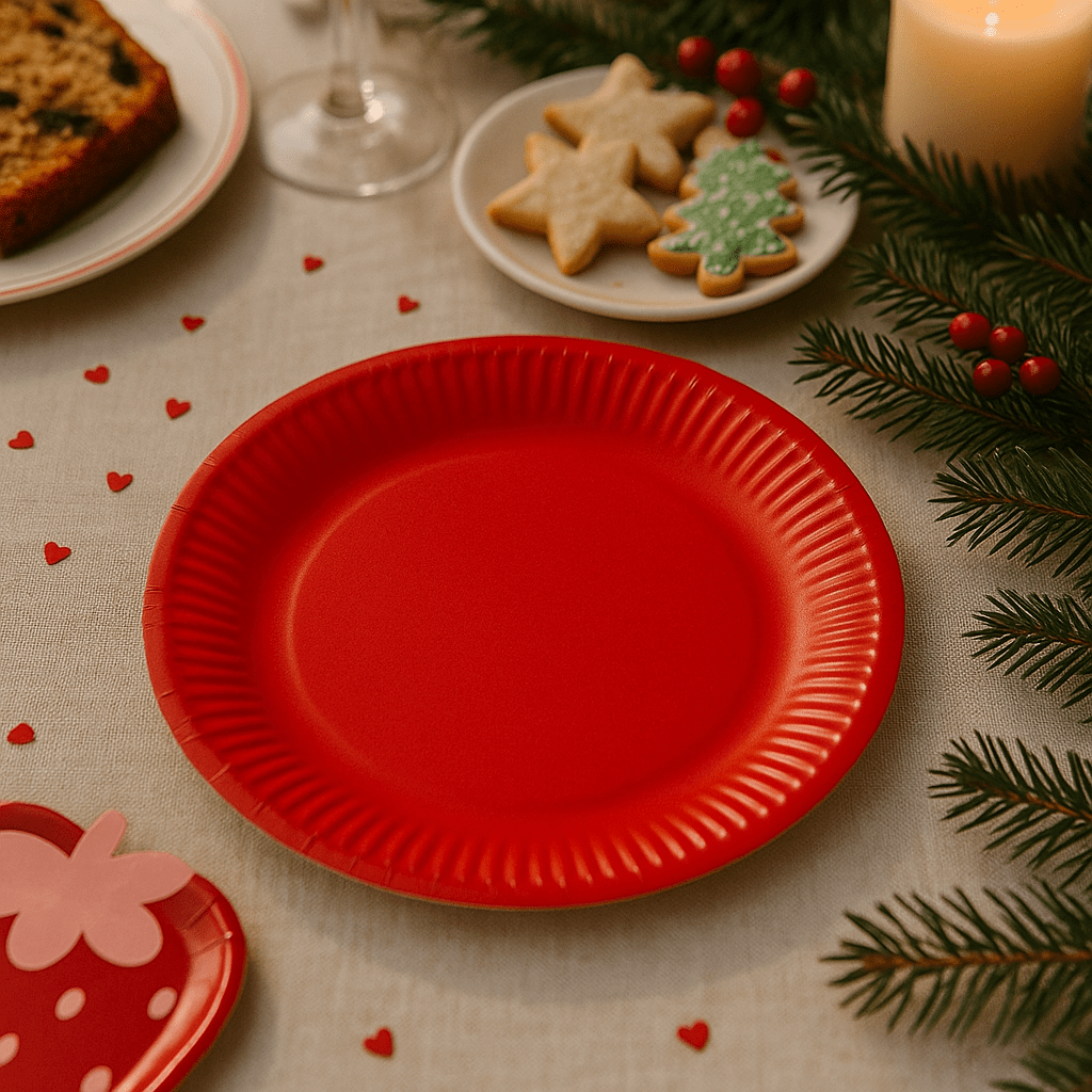 Fiesta Red Paper Party Plates x 8 - Red Party Supplies Disposable Plates Fiesta Red Paper Party Plates x 8