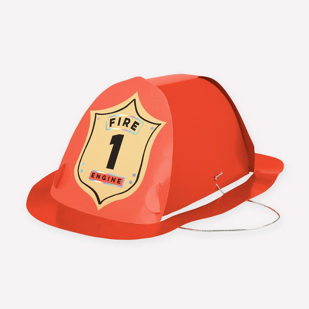 Firefighter Party Hats x 8 | Fire Truck Party UK Party Hats Firefighter Party Hats x 8