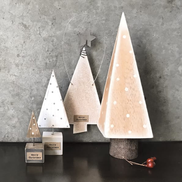 Flat Wooden Christmas Tree Hanging Decoration | East of India Hanging Decoration East of India Flat Wooden Christmas Tree Hanging Decoration With Star