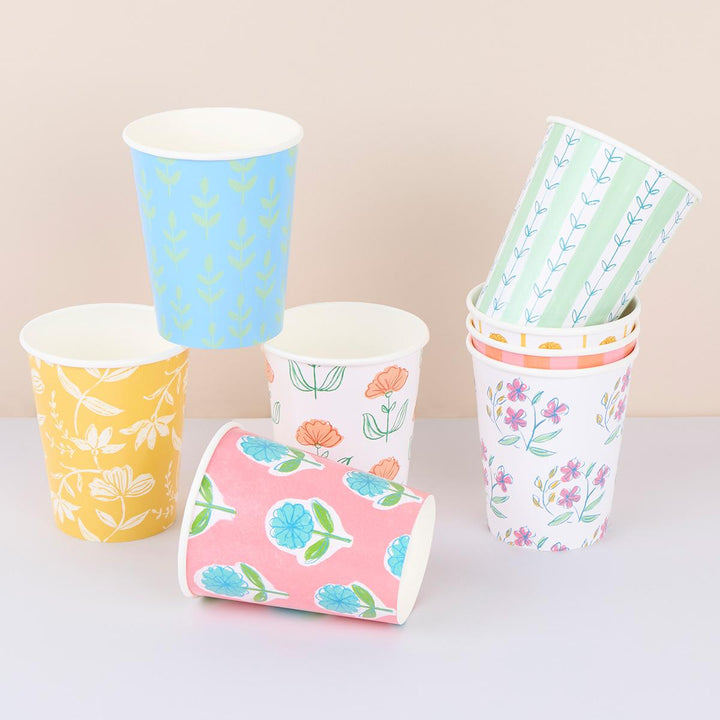 Flora Party Cups x 8 | Meri Meri party cups Flora Party Cups x 8