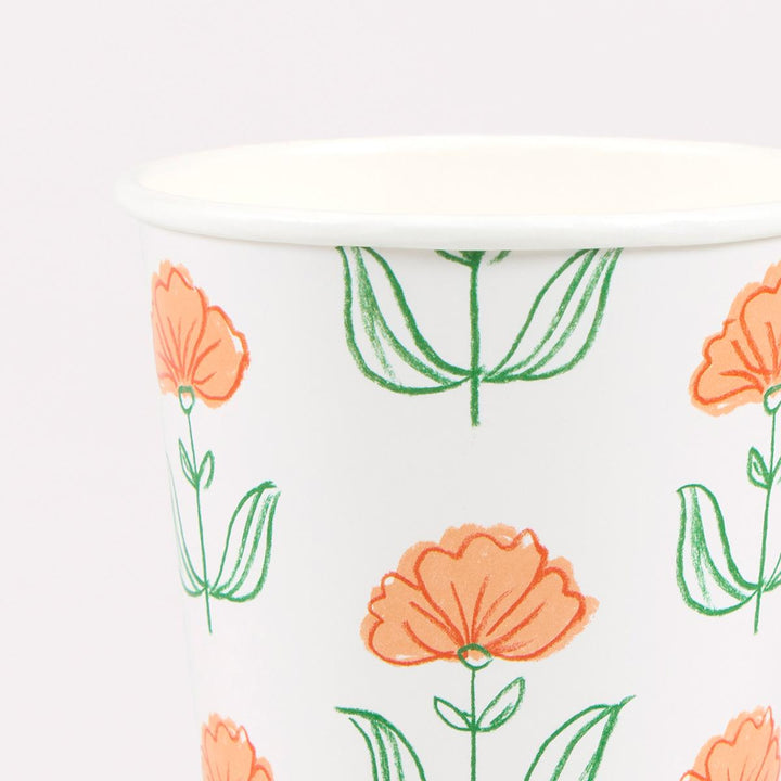 Flora Party Cups x 8 | Meri Meri party cups Flora Party Cups x 8