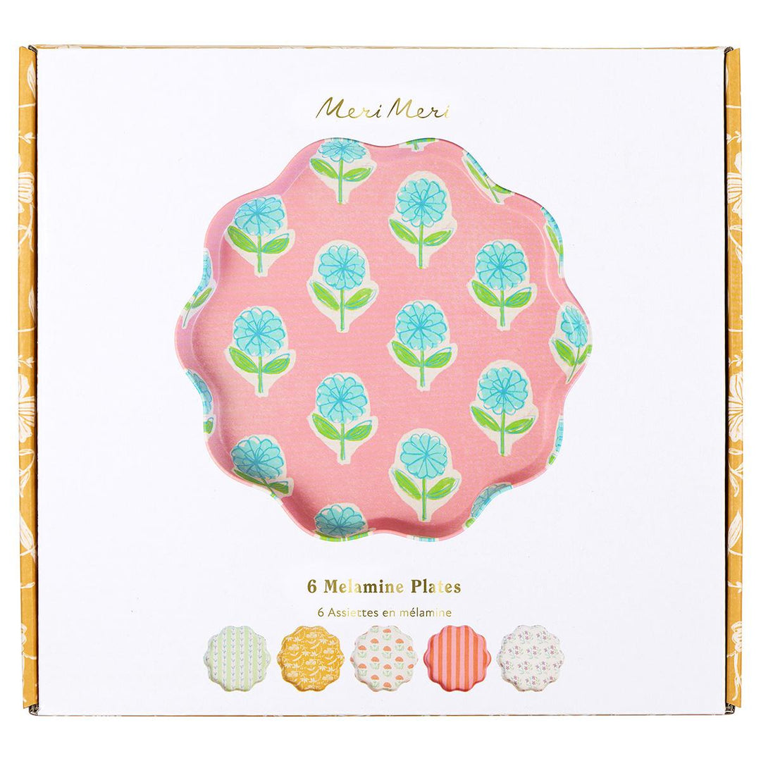 Flora Reusable Large Party Plates x 6 | Meri Meri party plates Flora Reusable Large Party Plates x 6