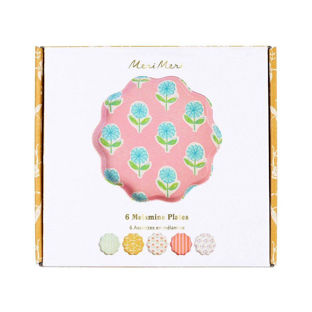 Flora Reusable Small Party Plates x 6 | Meri Meri party plates Flora Reusable Small Party Plates x 6