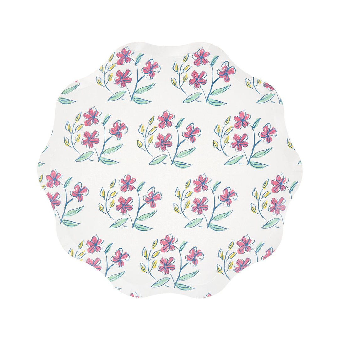 Flora Side Party Plates x 8 | Meri Meri party plates Flora Side Party Plates x 8