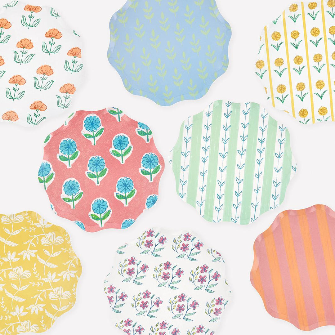 Flora Side Party Plates x 8 | Meri Meri party plates Flora Side Party Plates x 8
