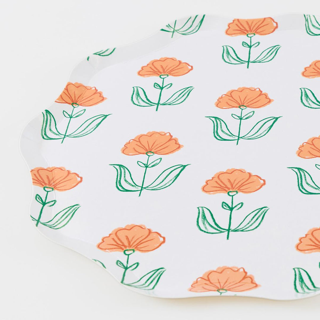 Flora Side Party Plates x 8 | Meri Meri party plates Flora Side Party Plates x 8