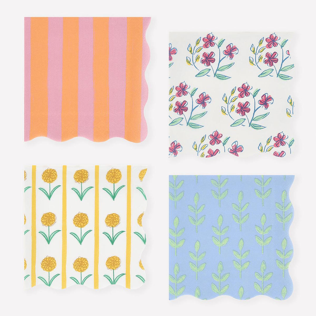 Flora Small Party Napkins x 16 | Meri Meri party napkins Flora Small Party Napkins x 16