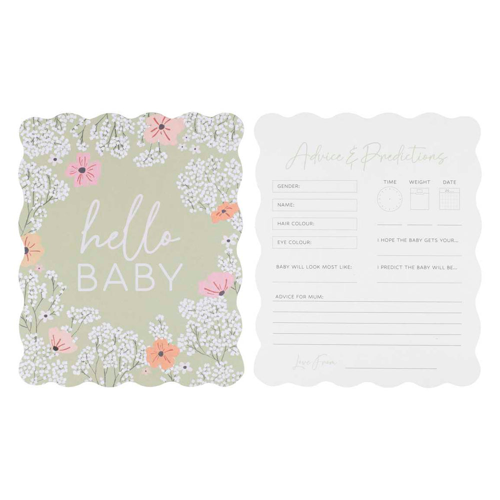 Party Games Floral Baby Shower Prediction Game Cards - Pack of 10