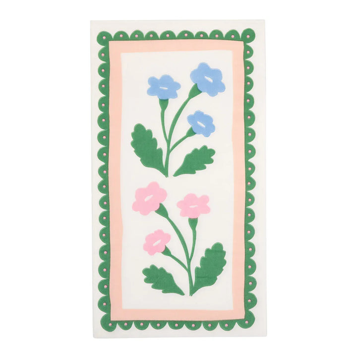 Floral Border Paper Napkins x 24 Paper Napkins Floral Border Paper Napkins x 24