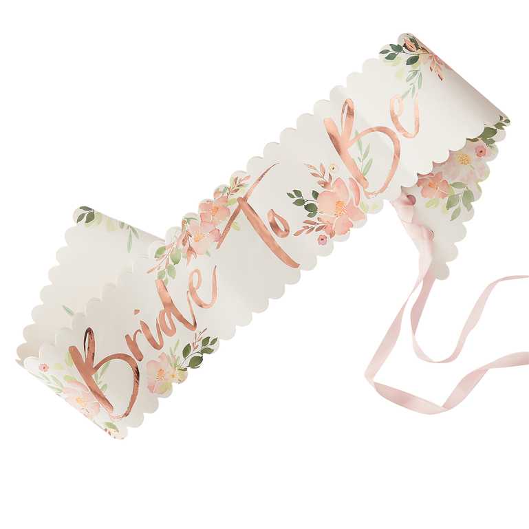 Floral Bride to Be Hen Party Sash - Ginger Ray Party Supplies Floral Bride to Be Hen Party sash
