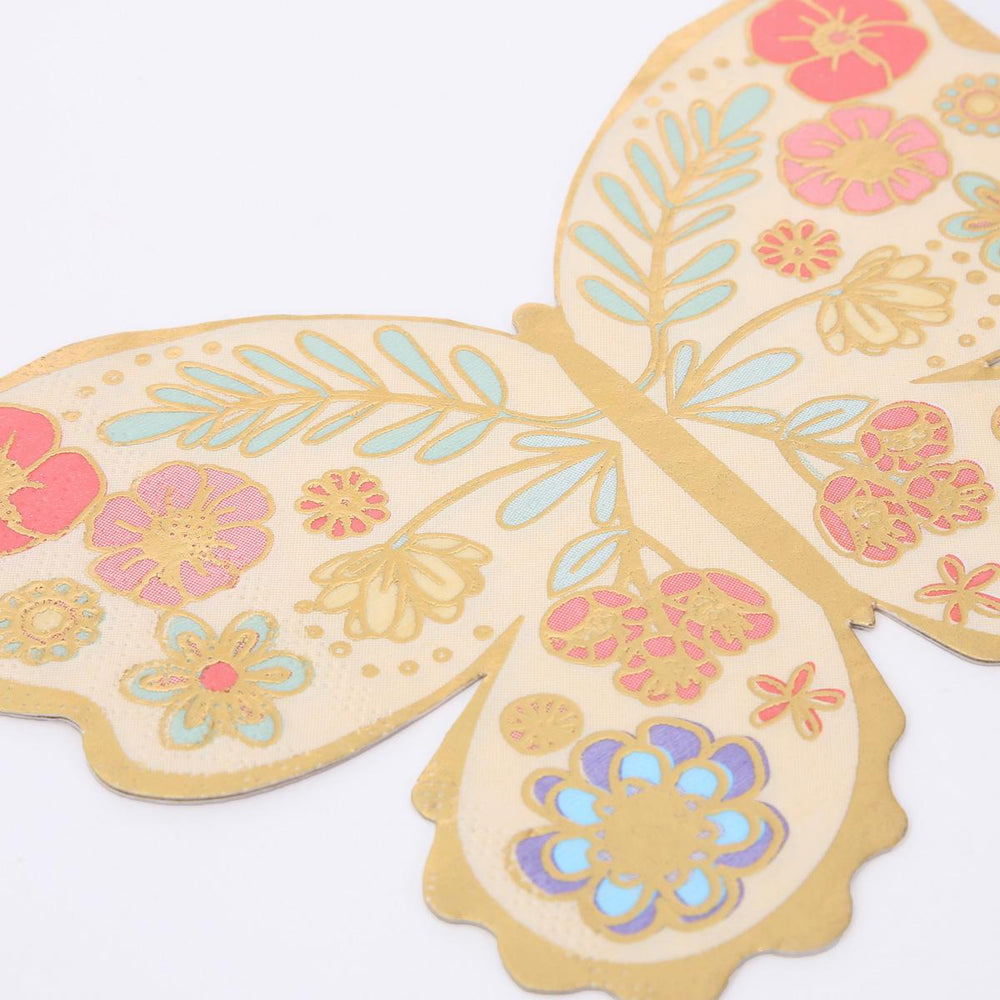 Floral Butterfly Party Napkins x 16 | Meri Meri party napkins Floral Butterfly Party Napkins x 16