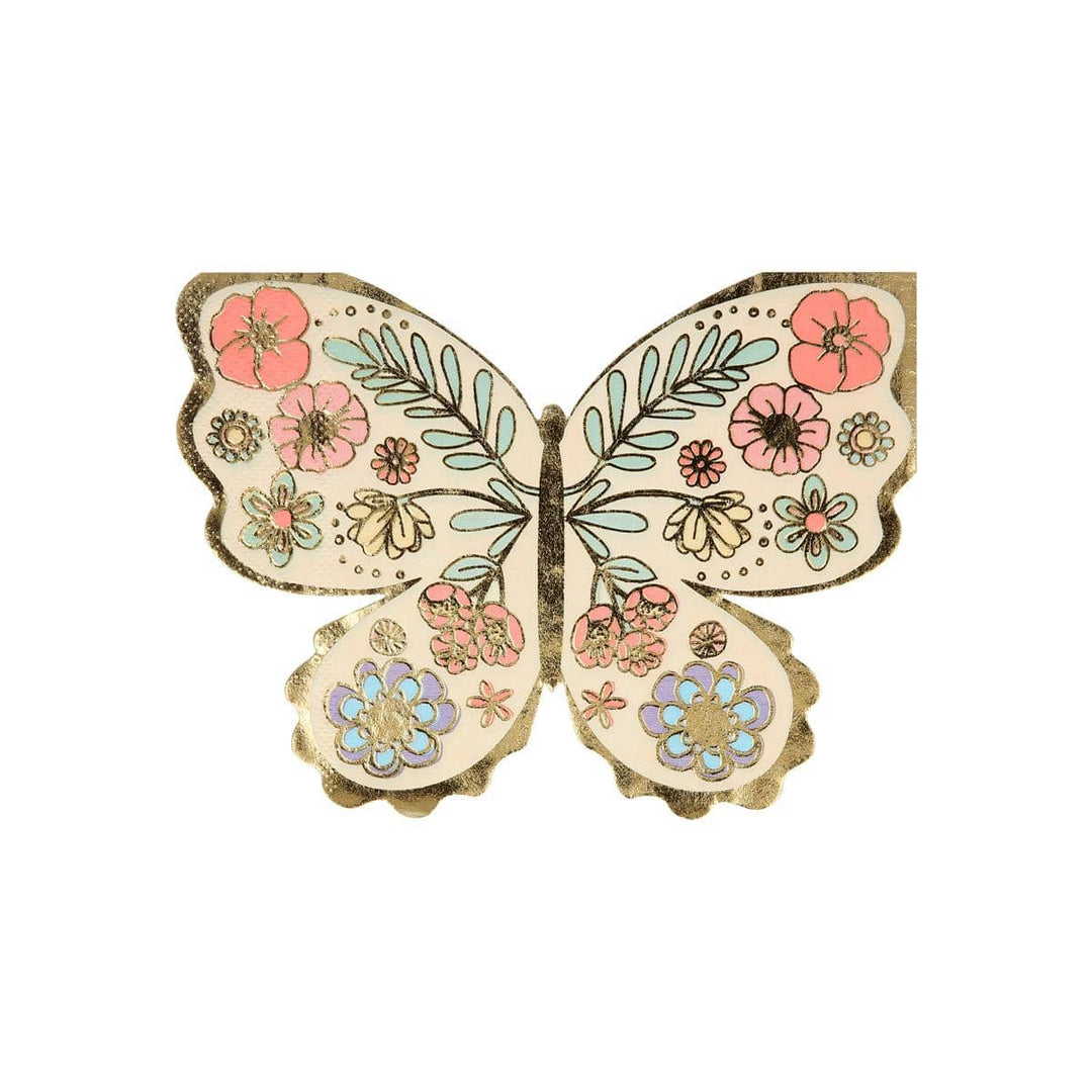 Floral Butterfly Party Napkins x 16 | Meri Meri party napkins Floral Butterfly Party Napkins x 16