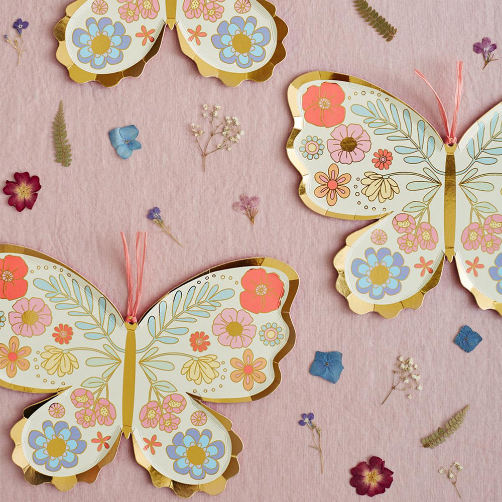 Floral Butterfly Party Plates x 8 | Meri Meri party plates Floral Butterfly Party Plates x 8