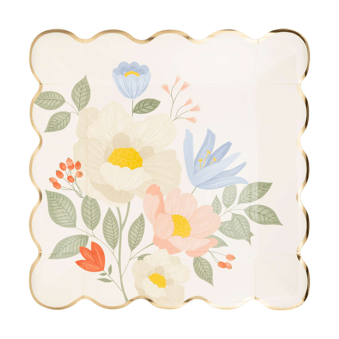 Floral Corner Party Plates (Pack of 8) My Mind's Eye Party Supplies Disposable Plates Floral Corner Party Plates (Pack of 8)