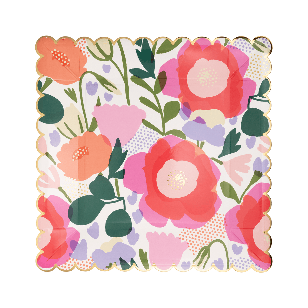 Floral Paper Plates (8) My Mind's Eye Party Supplies Disposable Plates Floral Paper Plates (pack of 8)
