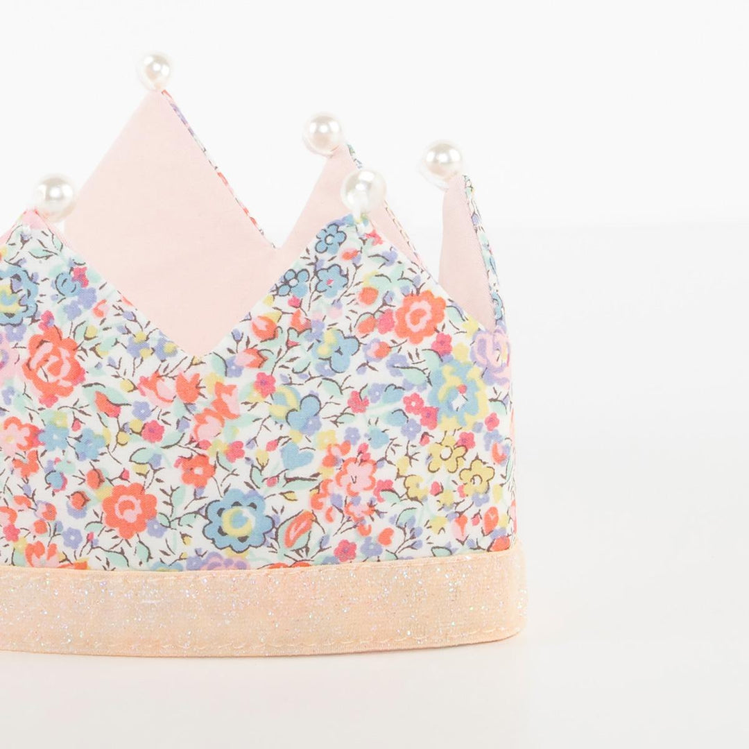 Floral &amp; Pearl Liberty Party Crown | Meri Meri Birthday Party Party Hats Floral &amp; Pearl Liberty Party Crown