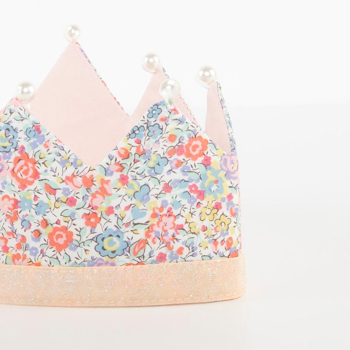 Floral &amp; Pearl Liberty Party Crown | Meri Meri Birthday Party Party Hats Floral &amp; Pearl Liberty Party Crown