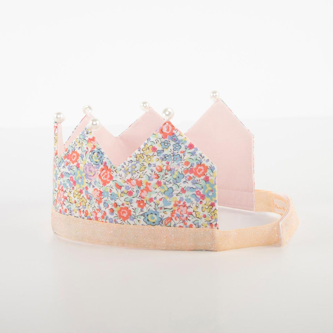 Floral &amp; Pearl Liberty Party Crown | Meri Meri Birthday Party Party Hats Floral &amp; Pearl Liberty Party Crown