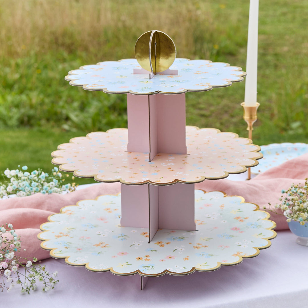 Floral Tea Party Cake Stand cake stand Floral Tea Party Cake Stand