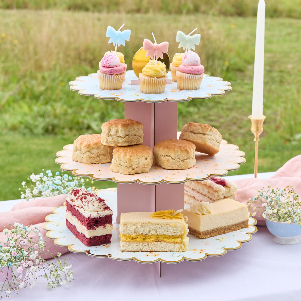 Floral Tea Party Cake Stand cake stand Floral Tea Party Cake Stand