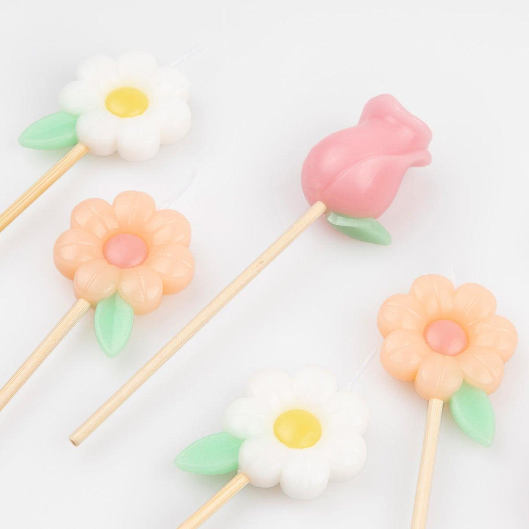 Flower Garden Party Candles x 9 | Meri Meri Birthday Candles Flower Garden Party Candles x 9