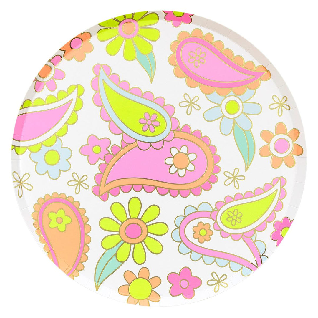 Flower Power Dinner Party Plates x 8 | Meri Meri party plates Flower Power Dinner Party Plates x 8