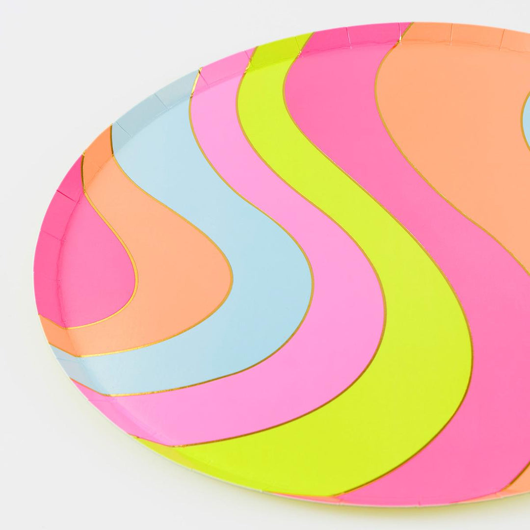 Flower Power Dinner Party Plates x 8 | Meri Meri party plates Flower Power Dinner Party Plates x 8