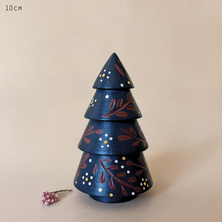 Folk Art Wooden Tree Decoration Blue | East of India Christmas Decoration East of India Folk Art Wooden Tree Decoration - Blue