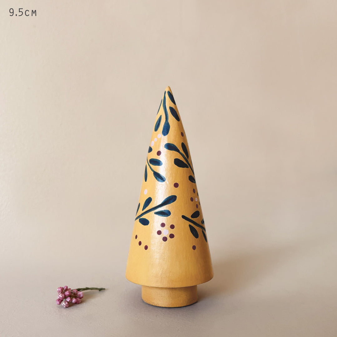 Folk Art Wooden Tree Decoration Gold | East of India Christmas Decoration East of India Folk Art Wooden Tree Decoration - Gold