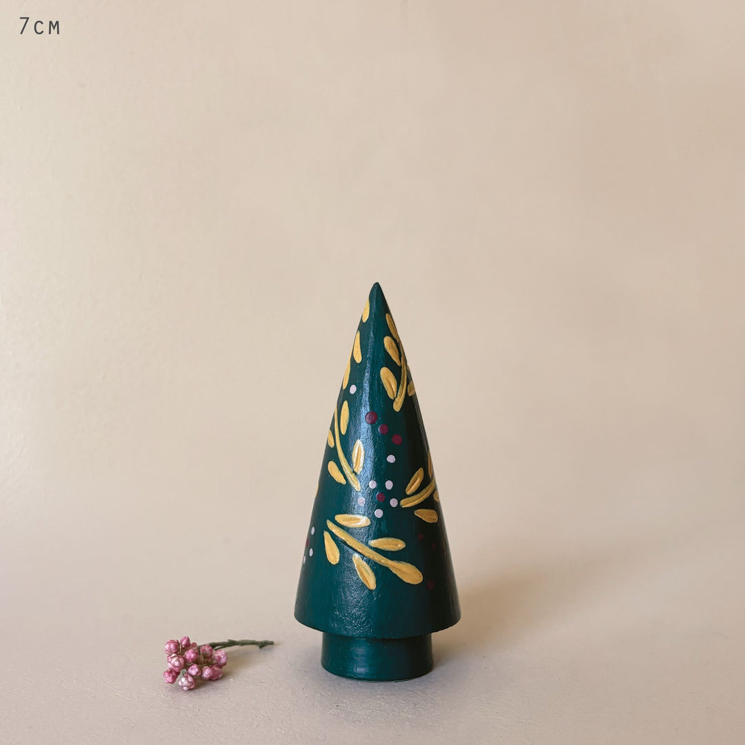 Folk Art Wooden Tree Decoration Green | East of India Christmas Decoration East of India Folk Art Wooden Tree Decoration - Green