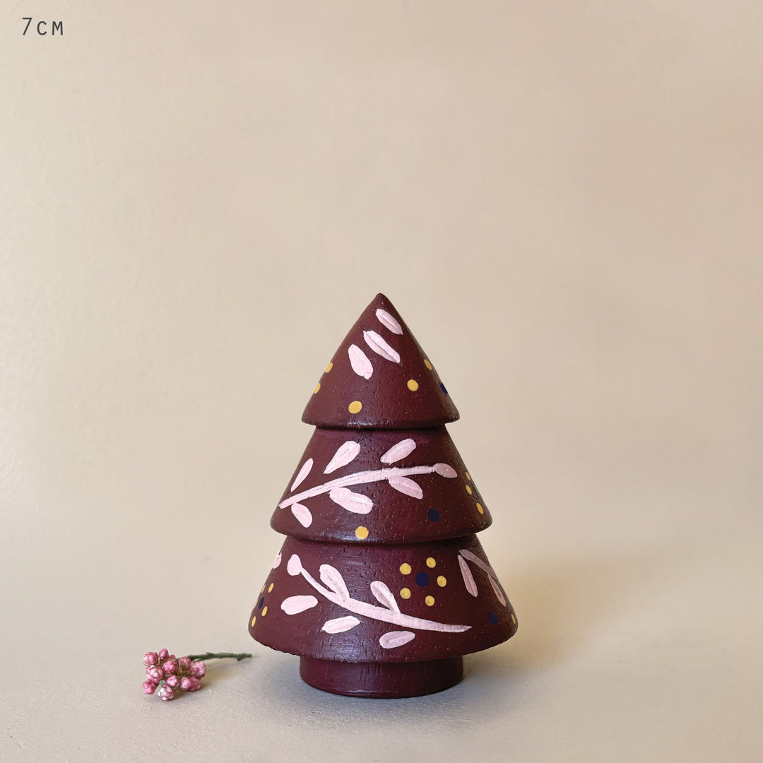 Folk Art Wooden Tree Decoration Red | East of India Christmas Decoration East of India Folk Art Wooden Tree Decoration - Red