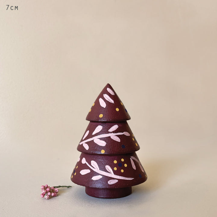 Folk Art Wooden Tree Decoration Red | East of India Christmas Decoration East of India Folk Art Wooden Tree Decoration - Red