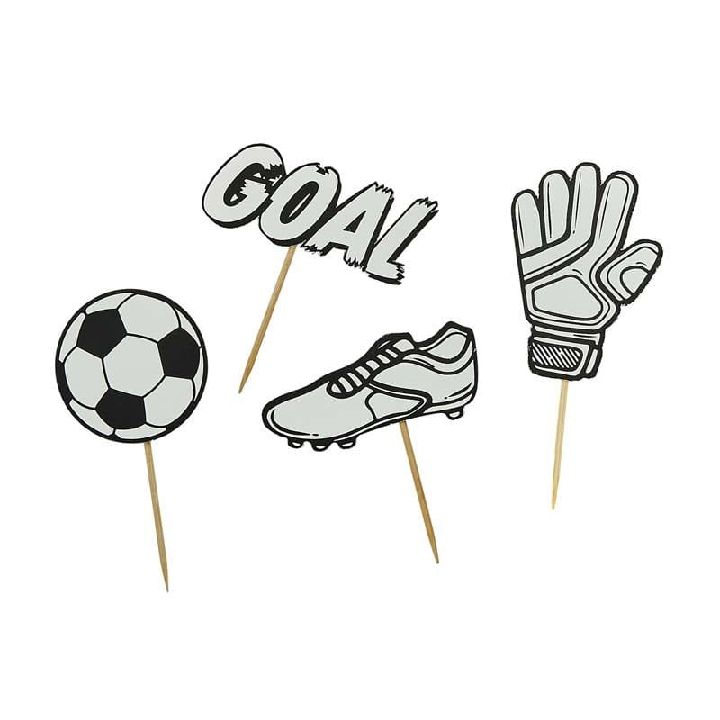 Football Party Supplies - Football Party Food Picks x 12 Cake Topper Football Party Food Picks x 12
