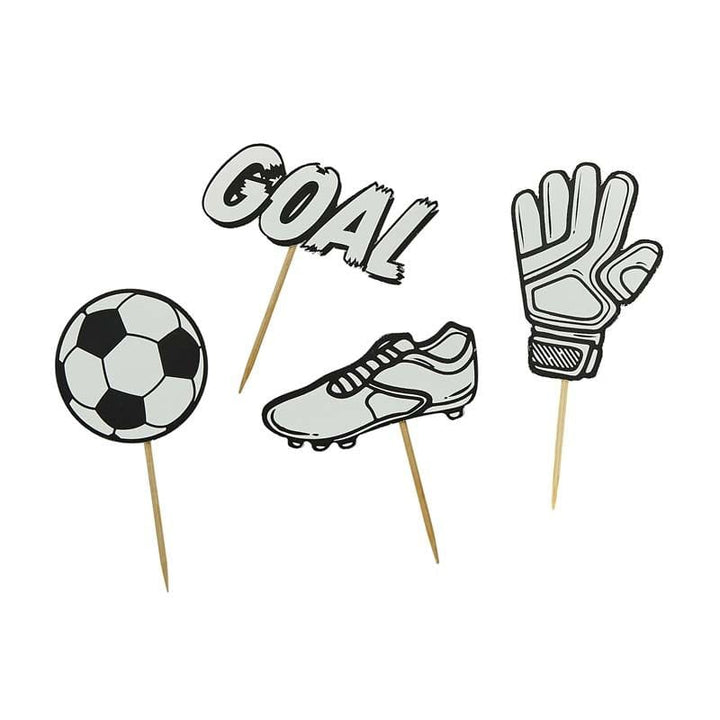 Football Party Supplies - Football Party Food Picks x 12 Cake Topper Football Party Food Picks x 12