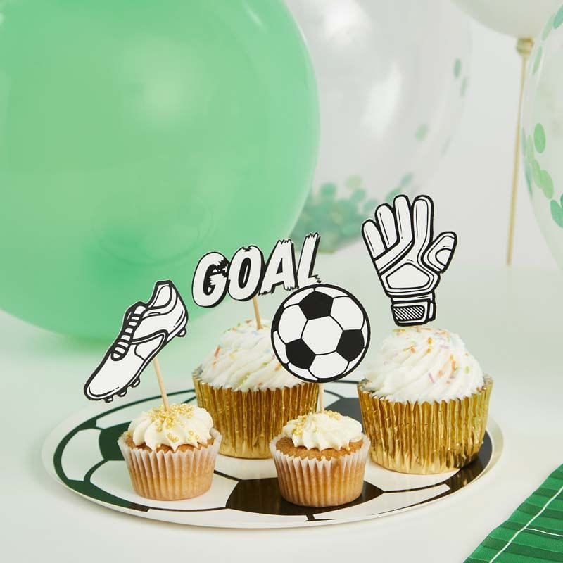 Football Party Supplies - Football Party Food Picks x 12 Cake Topper Football Party Food Picks x 12