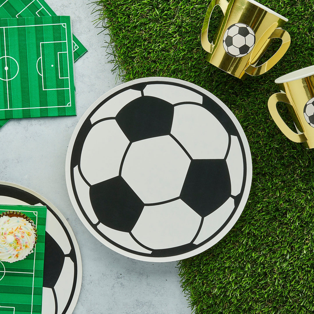 Football Party Supplies - Football Party Plates x 8 Disposable Plates Football Party Plates x 8